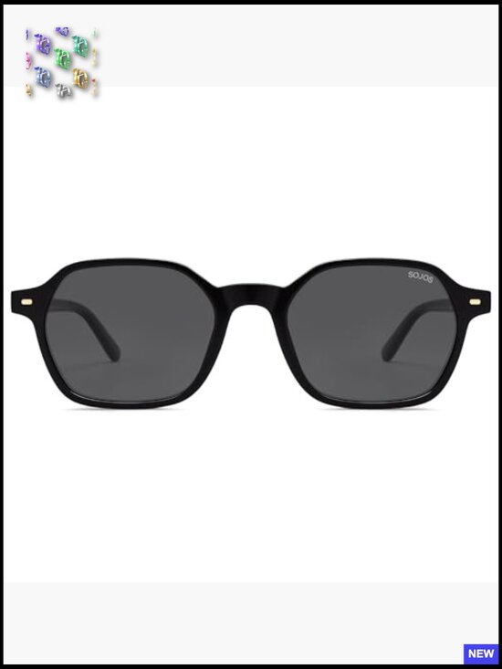 Retro Square Polarized Sunglasses Trendy 70s Thin Slim Shades Sunnies main image 7